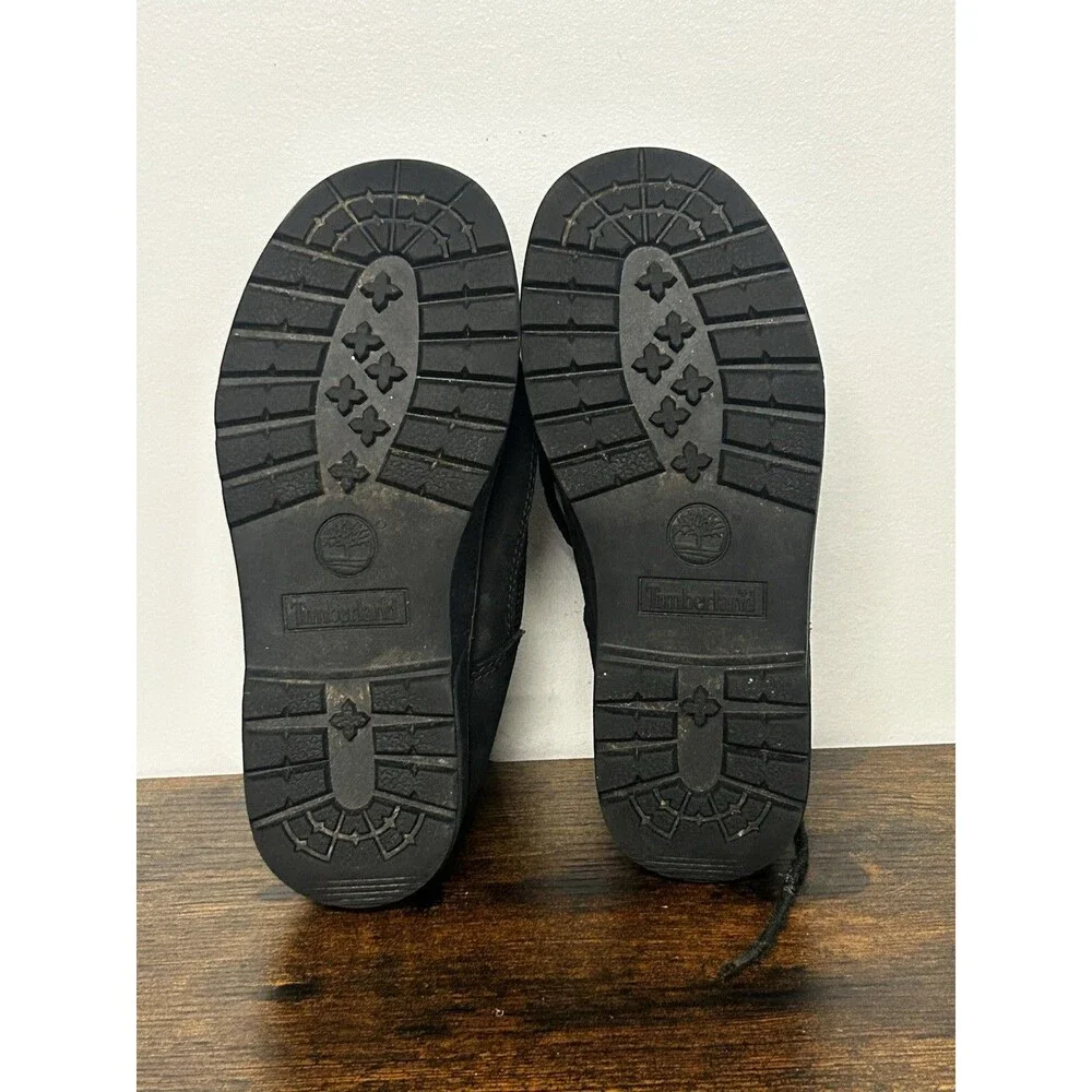 Timberland Kids Field Boots In Black Nubuck Leather Size 1.5 M Youth